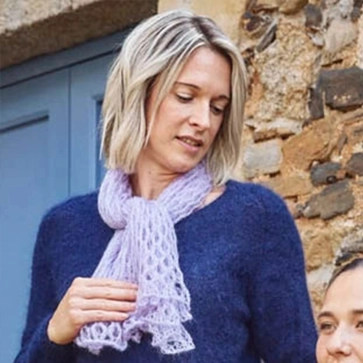 Tour de cou mohair et soie pour femme 
