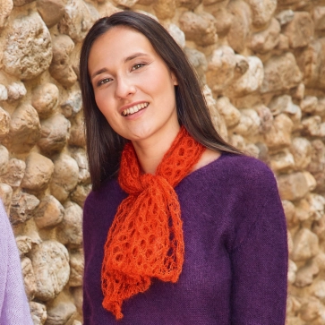 Tour de cou mohair et soie pour femme 