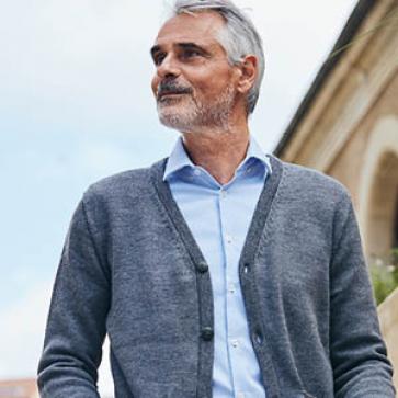 Cardigan à poches mérinos