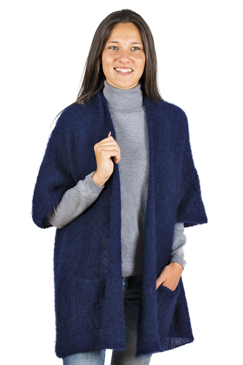 Veste laine mohair longue