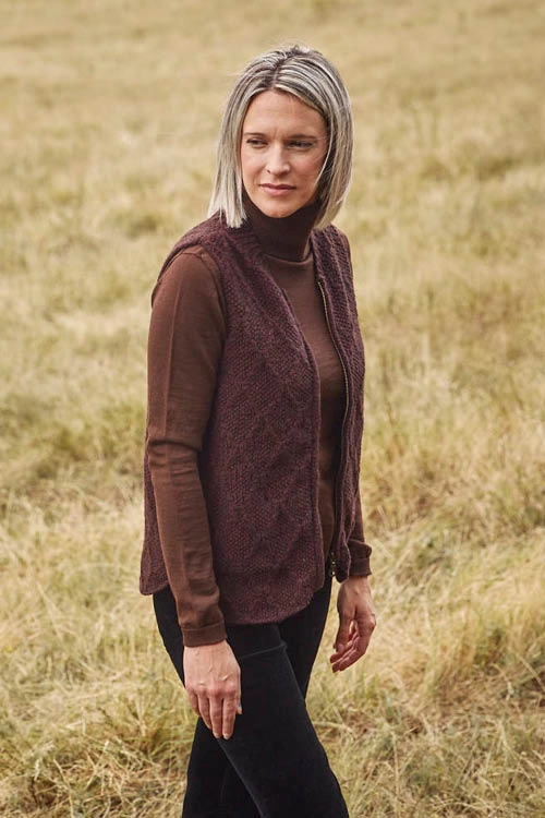 Veste sans manche yack merinos femme ymesf 1