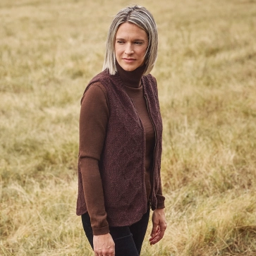 Gilet en laine sans manche yack mérinos et soie pour femme