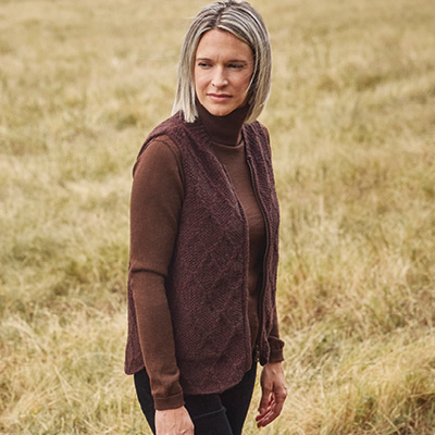 Gilet en laine sans manche yack mérinos et soie pour femme
