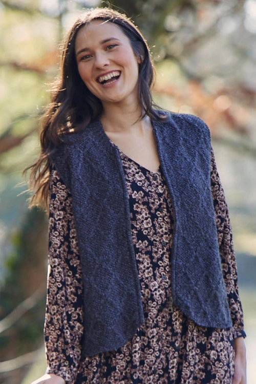 Gilet en laine sans manche yack mérinos et soie pour femme