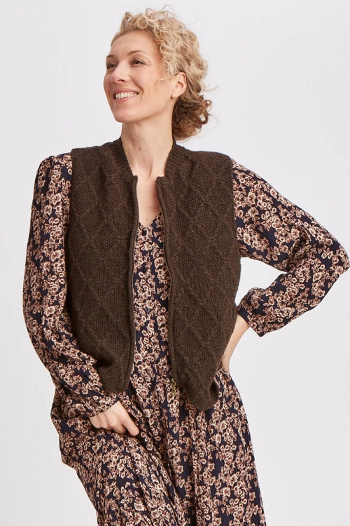 Veste sans manche yack merinos femme ymesf4