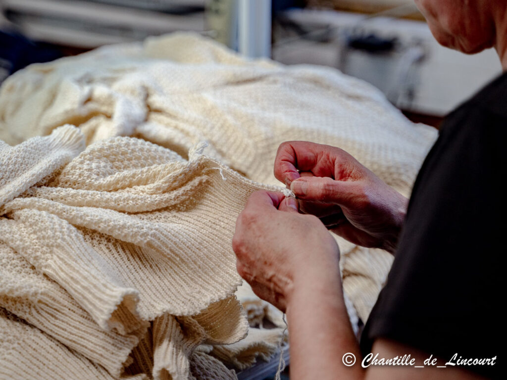 Tricotage d'un pull laine mohair